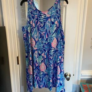 Lilly Pulitzer Blue and Pink Patterned Dress Like New